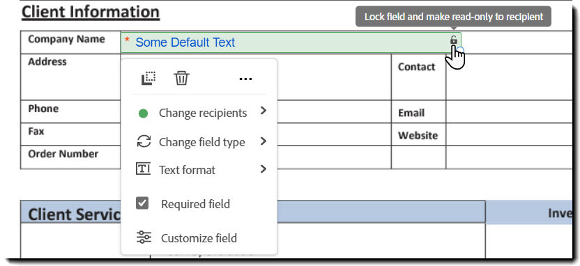 Lock default value