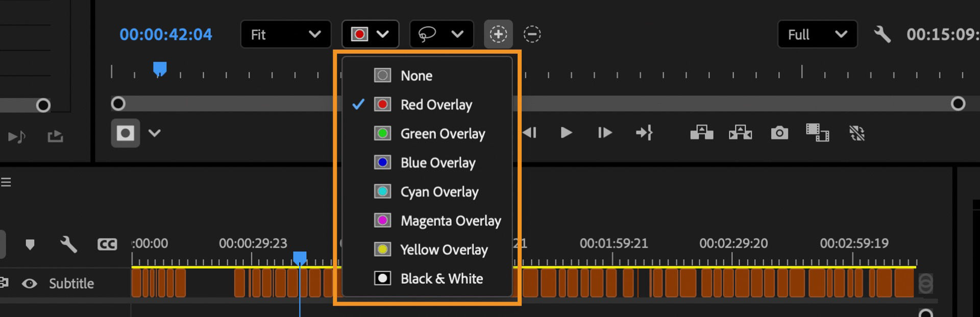 Dropdown menu showing mask overlay options, including None, Red, Green, Blue, Cyan, Magenta, Yellow, and Black & White.