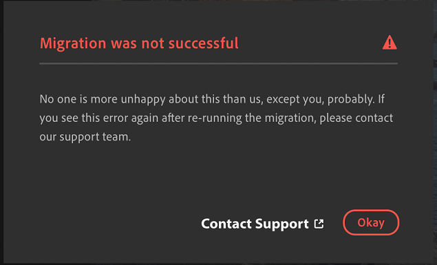 Migration is not successful