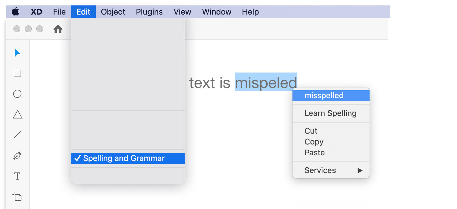 Turn on spelling and grammar option
