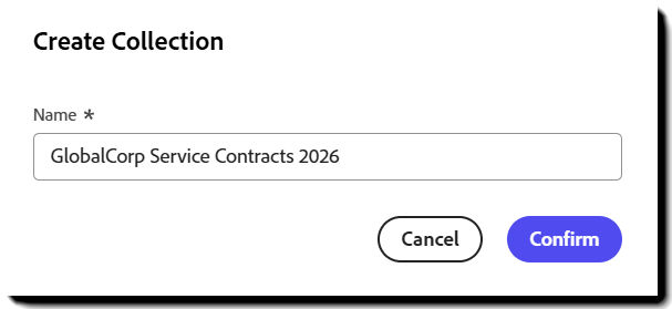 enter a name for the Collection