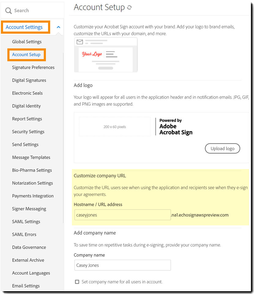 Navigate tot eh Hostname controls