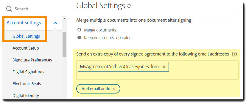 Navigate to the external archive controls