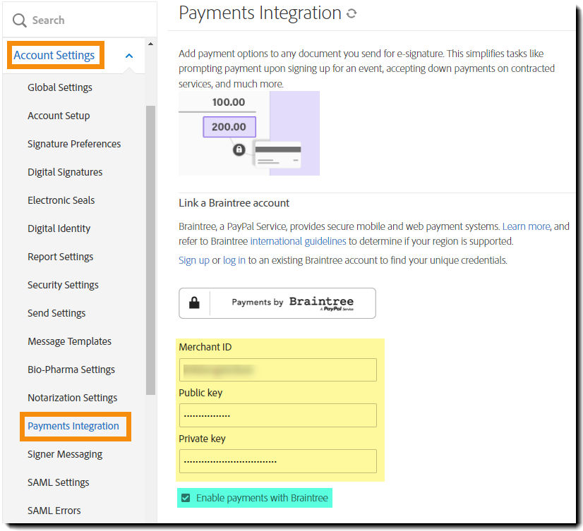 Navigate to the payment menu