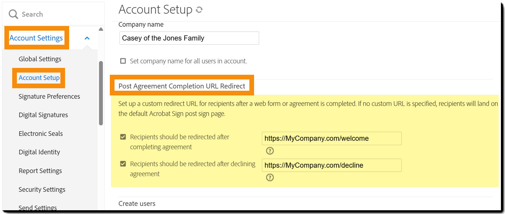 Nav to Account Setup
