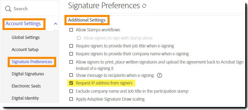 Request IP Address controls