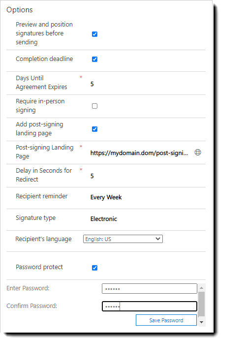 Agreement options