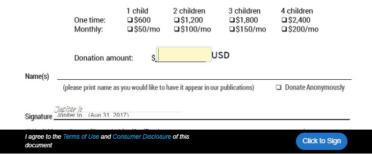 Recipient view of the payment field with no value