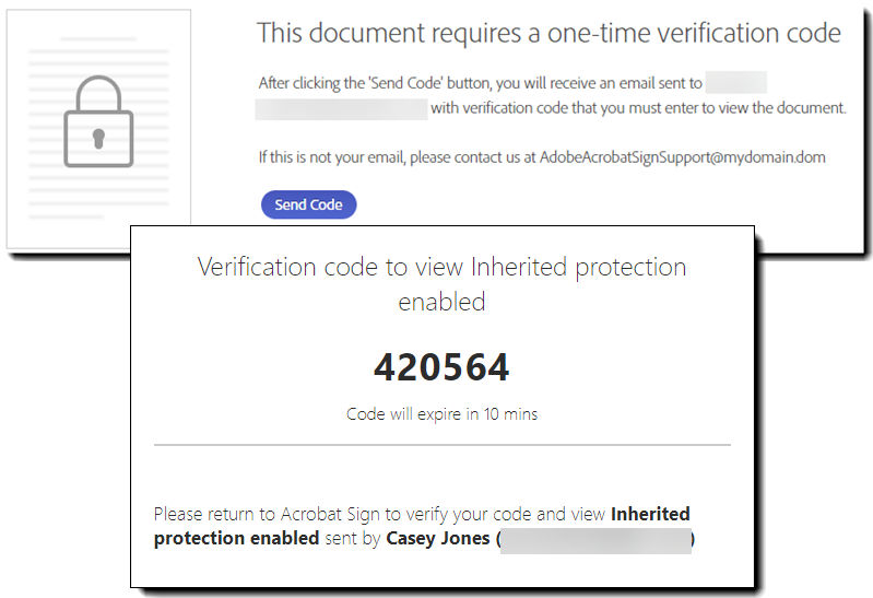 The Email OTP challenge with the subsequent email containing the code to satisfy the challenge.