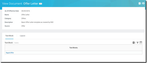 Pagina View Document (Visualizza documento) di Workday