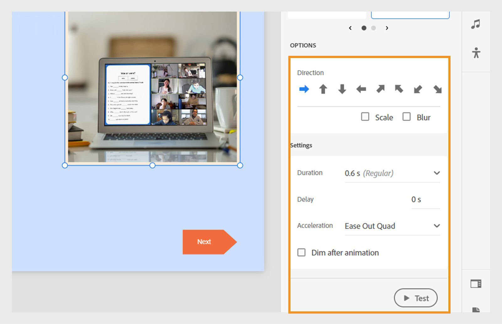 Customize animation effects on imported objects