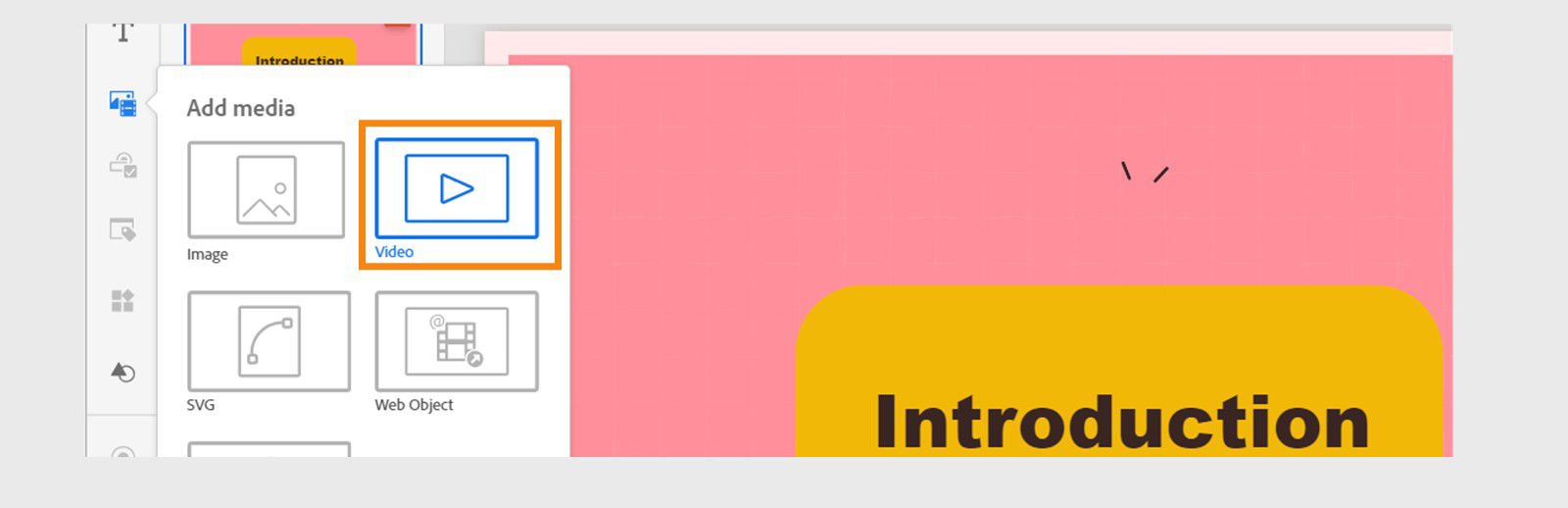 Add a video to an imported slide
