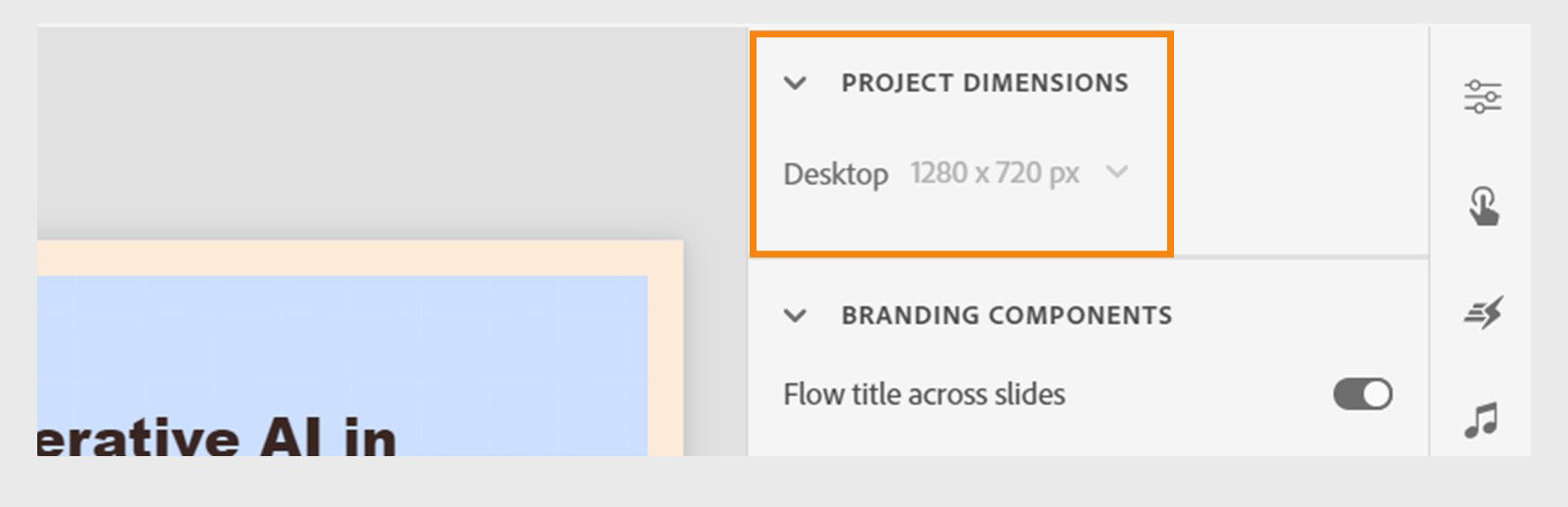 Project Properties dialog box with dimensions settings grayed out and disabled.