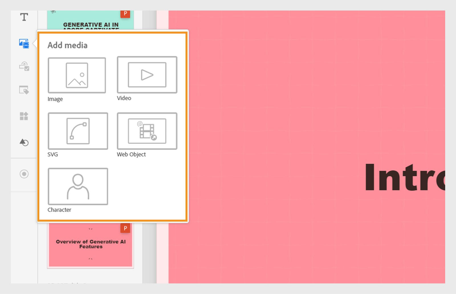 Add media to imported slides