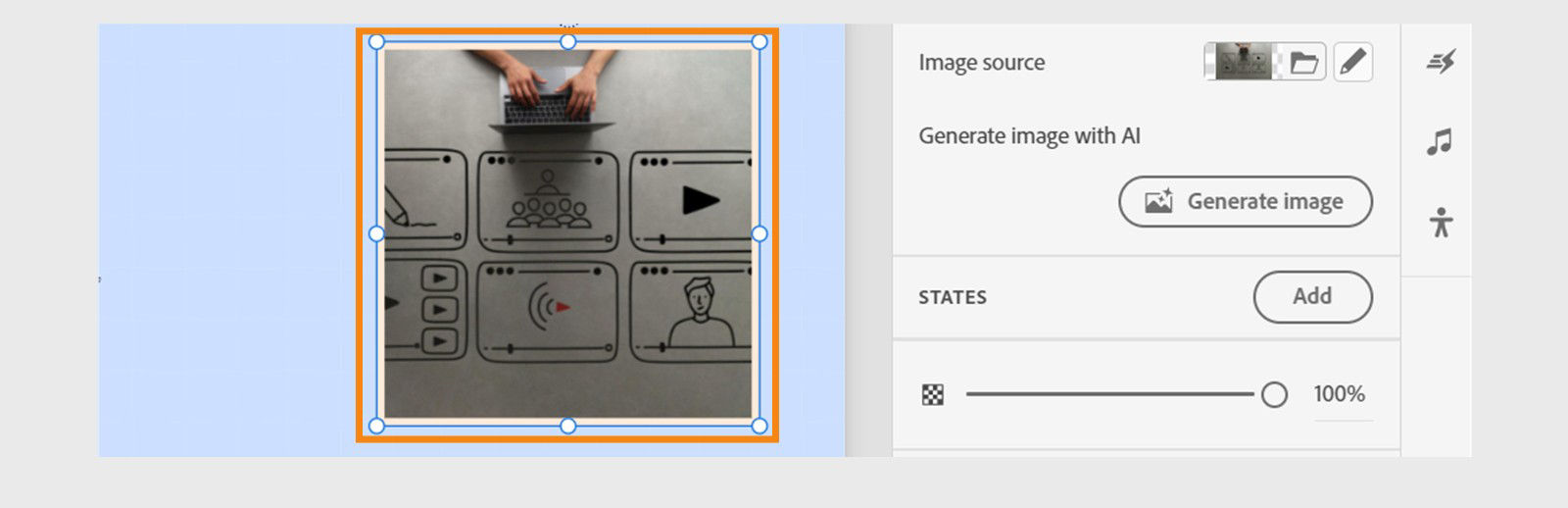 Resize an imported image on the slide