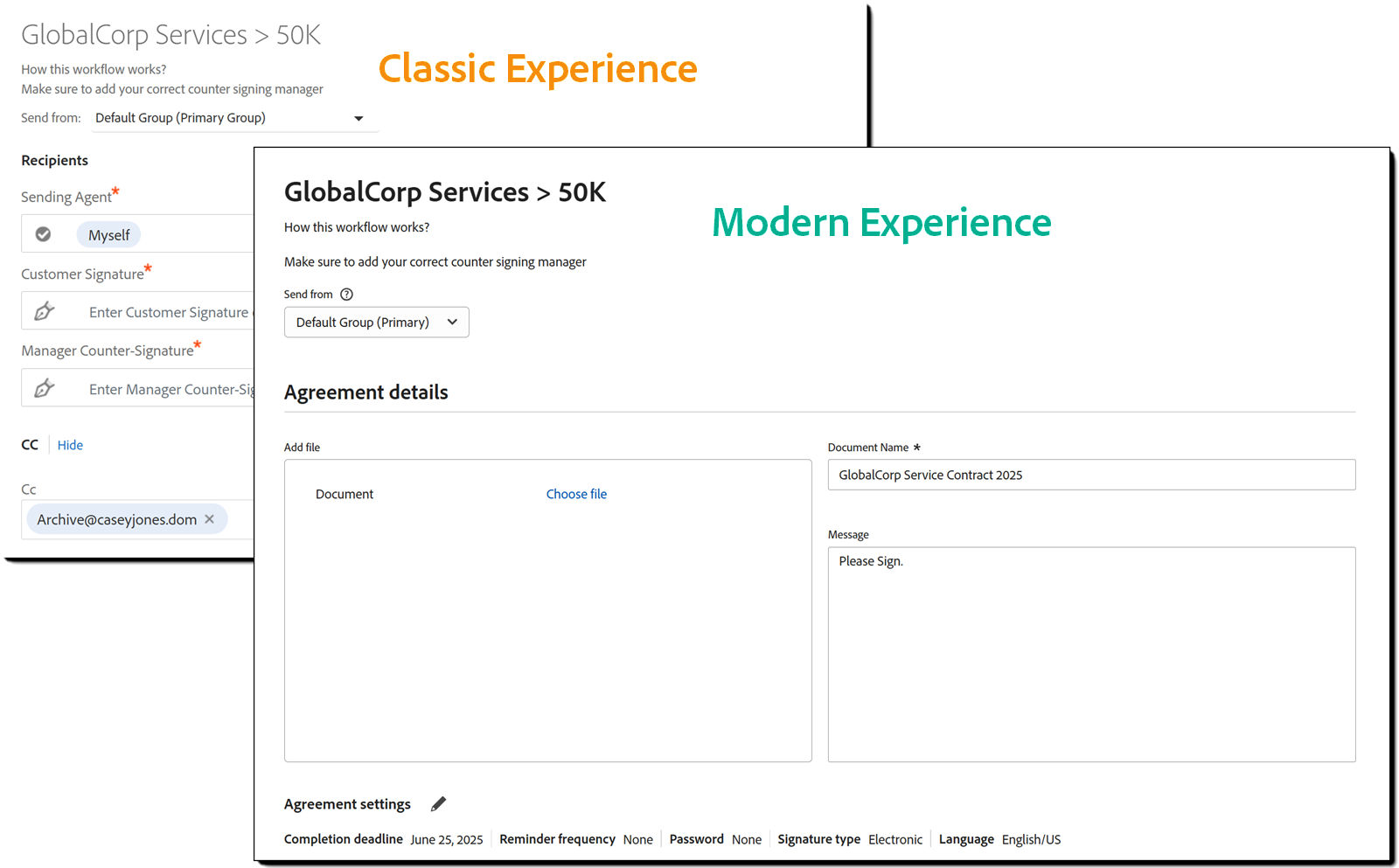 The Classic UI with the Modern UI offset over it.