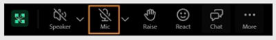 Microphone icon highlighted in the Adobe Connect main menu bar
