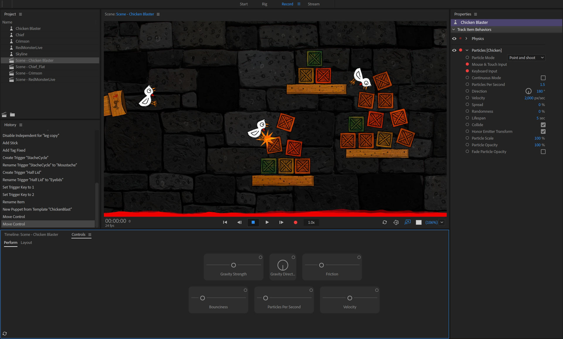 粒子在项目中碰撞