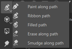 Screenshot of the tool's toolbar showing the different path tool modes