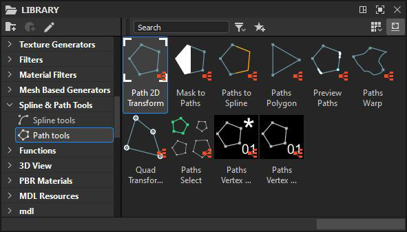 Path tools in Library