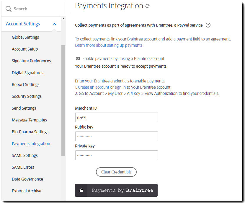 Payment integration