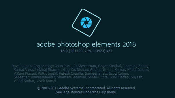 Photoshop Elements 2018 Product Version