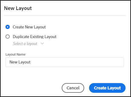 Create New Layout