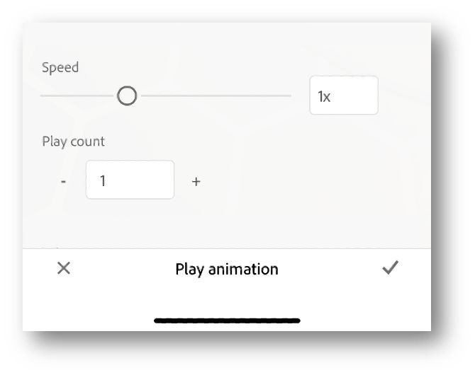 Play animation menu