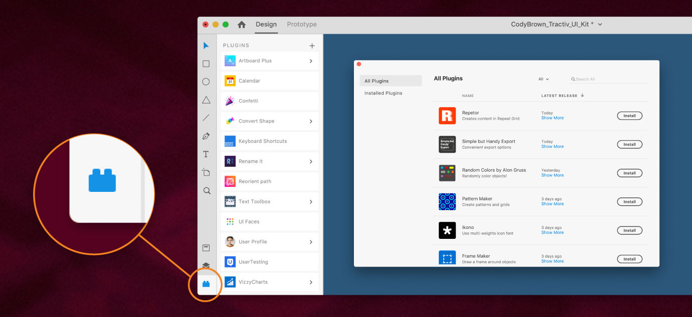 Plugin launch panel