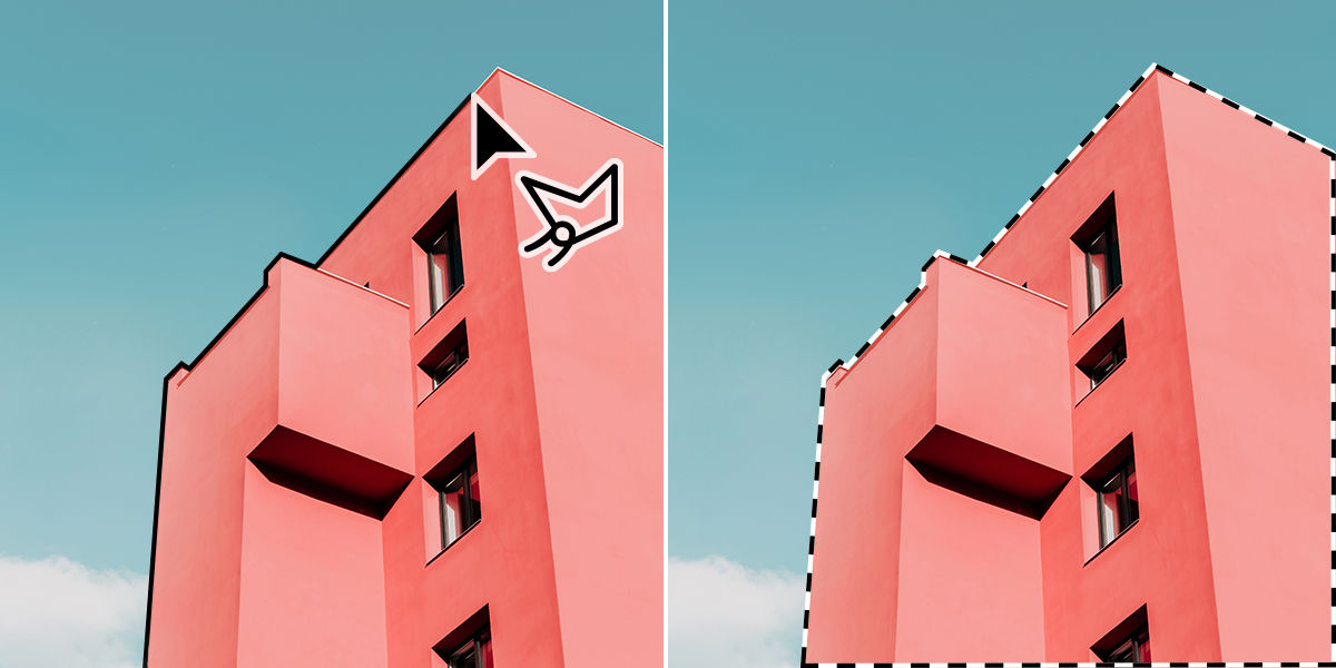 Polygonal Lasso tool in Photoshop