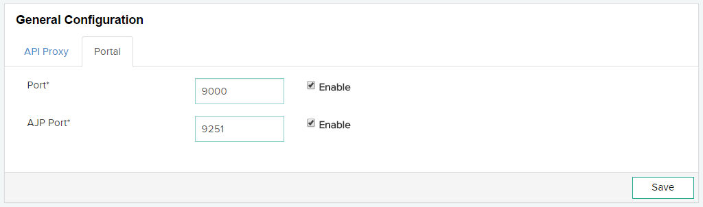 Define API portal configuration