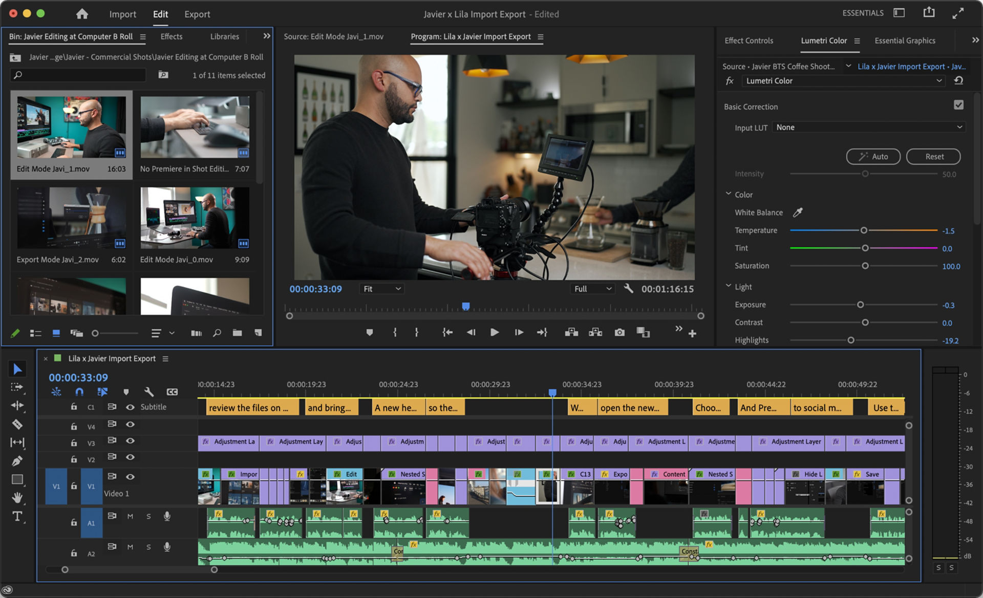 The new Essentials workspace in Premiere Pro