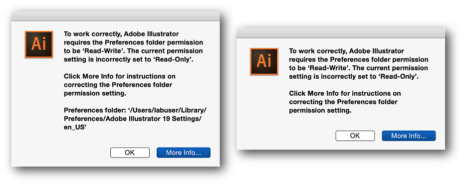 Preferences folder read-only error