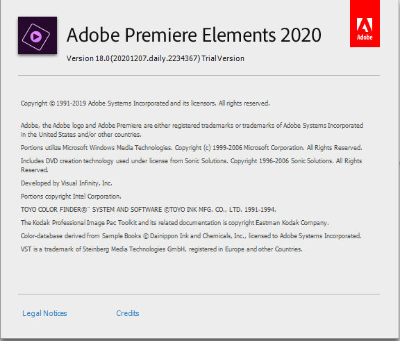 Premiere Elements 2020 Product Version