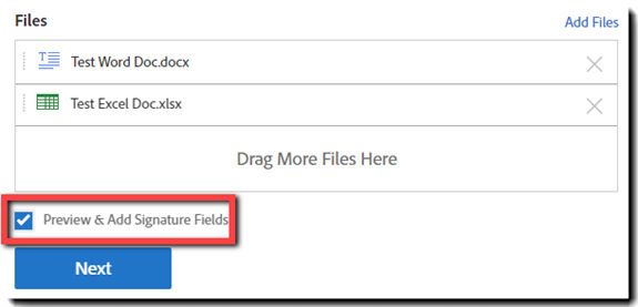The Preview option enabled