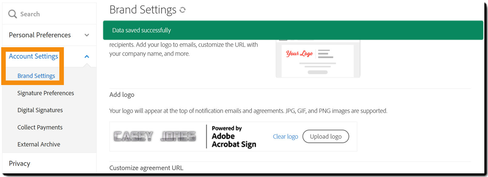 Logo Upload Button