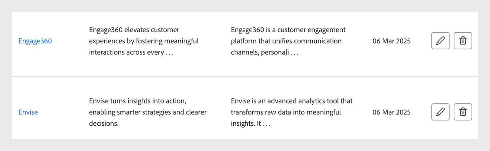 Defines the product value proposition