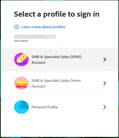 The profile picker