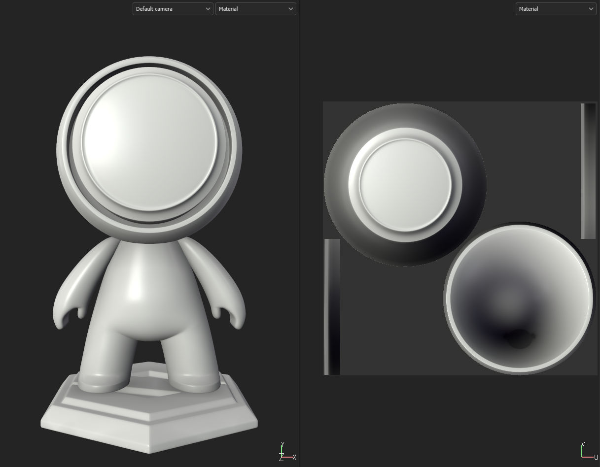 3D and 2D viewports side by side