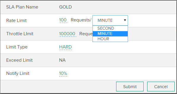 Modify API rate limit