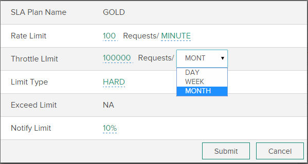 Modify API throttle limit