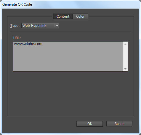 Generate QR Code dialog
