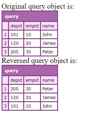 Query reverse