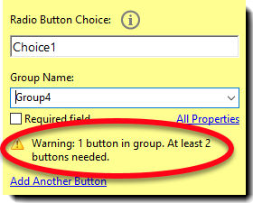 Radio Button Warning