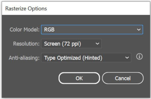 Rasterize options while exporting BMP or Targa file