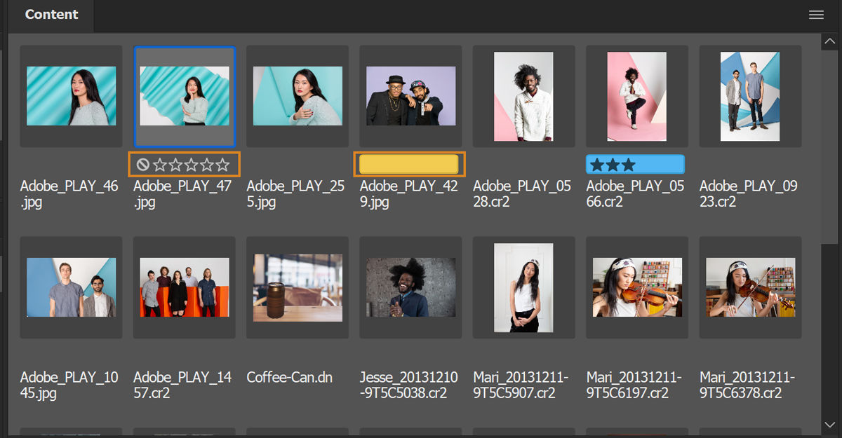 Improved labels and ratings in Bridge