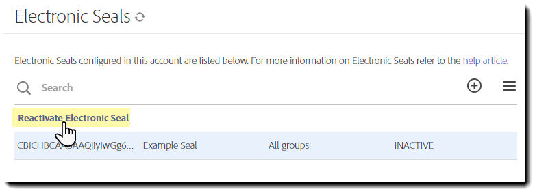 Reactivate an Electronic Seal