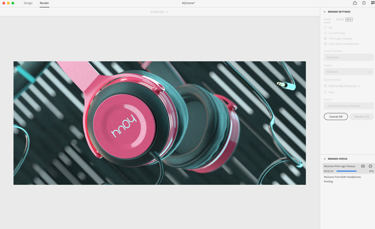 Render mode in Dimension.