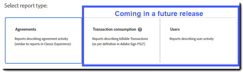 Select the report type
