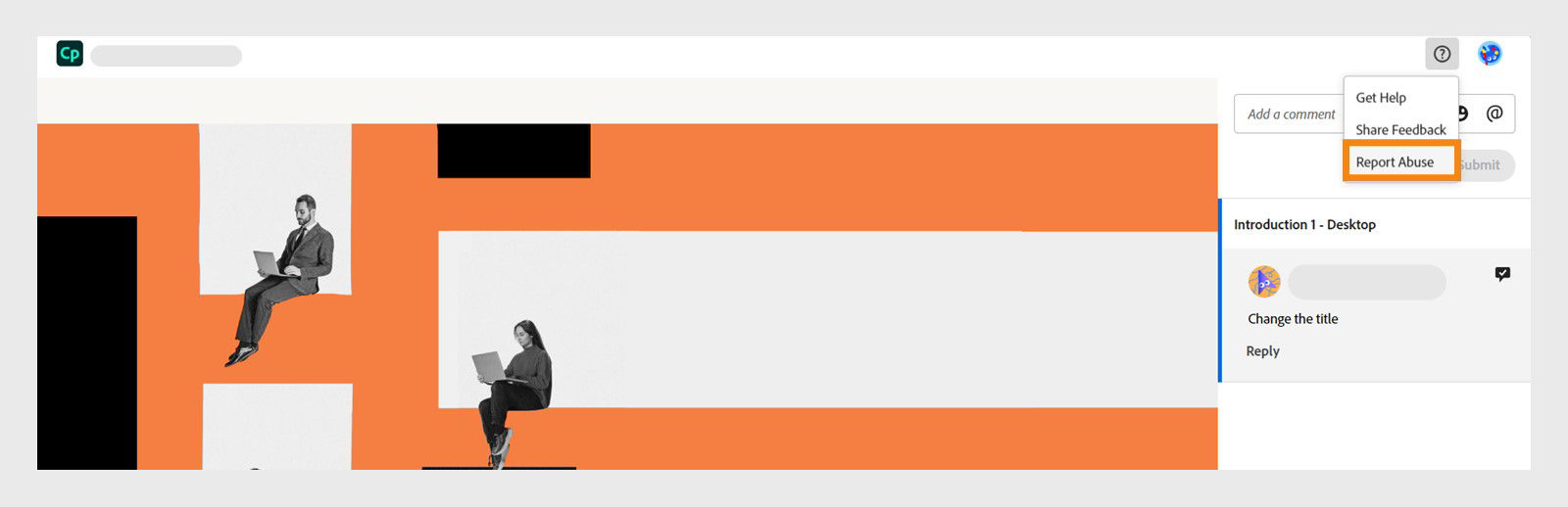 Report abuse within Adobe Captivate